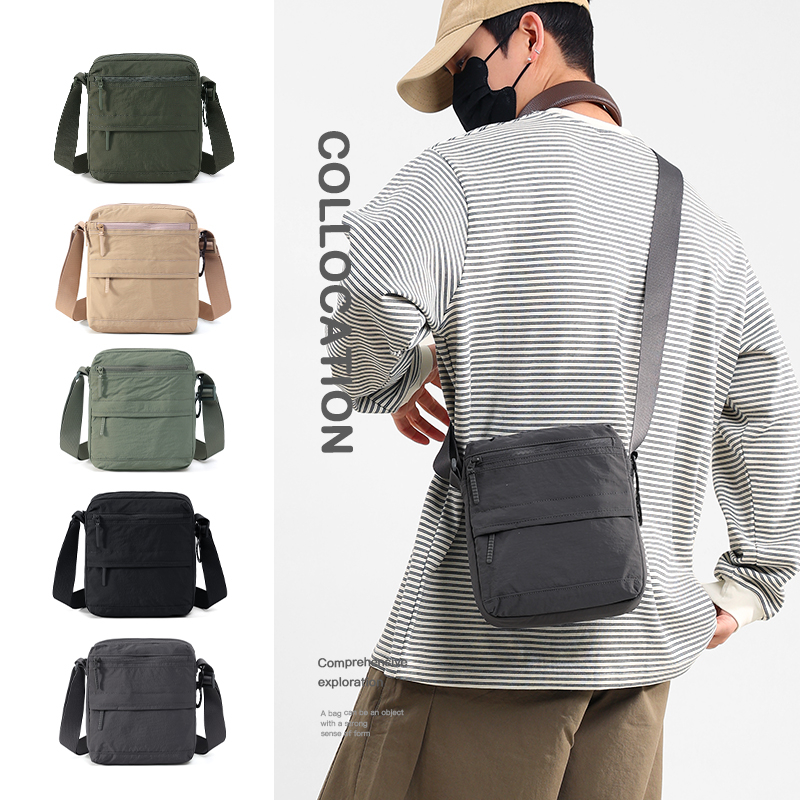Men's Solid Color Commuter Shoulder Bag