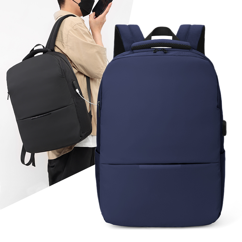 Solid Color Nylon Large Capacity School Backpack